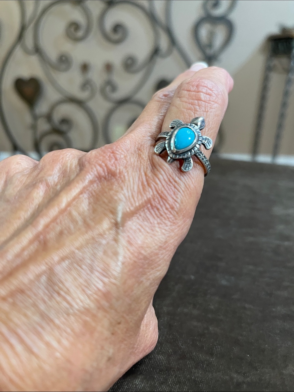 Turquoise Teardrop Turtle Ring - 925 Sterling Silver JAMES AVERY